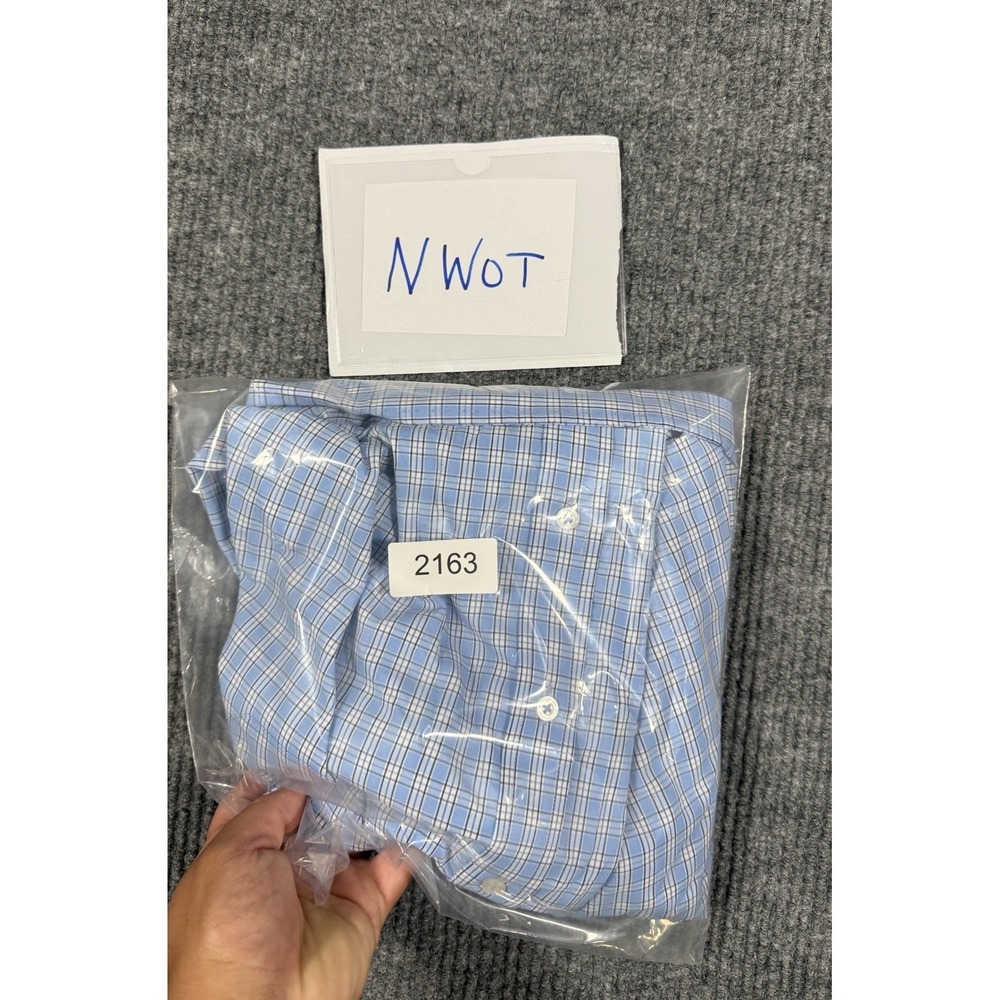 Southern Tide Mens XXL Blue Plaid Long Sleeve Button Down Shirt Cotton Check - Picture 7 of 7